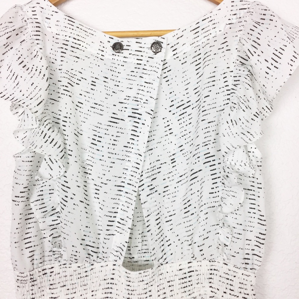 BCBGeneration Dress Sleeveless medium white Ruffle Dress - Picture 7 of 9